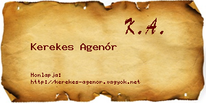 Kerekes Agenór névjegykártya