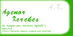 agenor kerekes business card